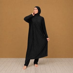 بوركيني زايا أوازيس لون أسود - ملابس سباحة محتشمة